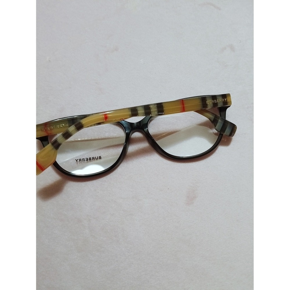 Burberry Black Frame Glasses with Signature Check Temples B 2357 - Picture 11 of 12